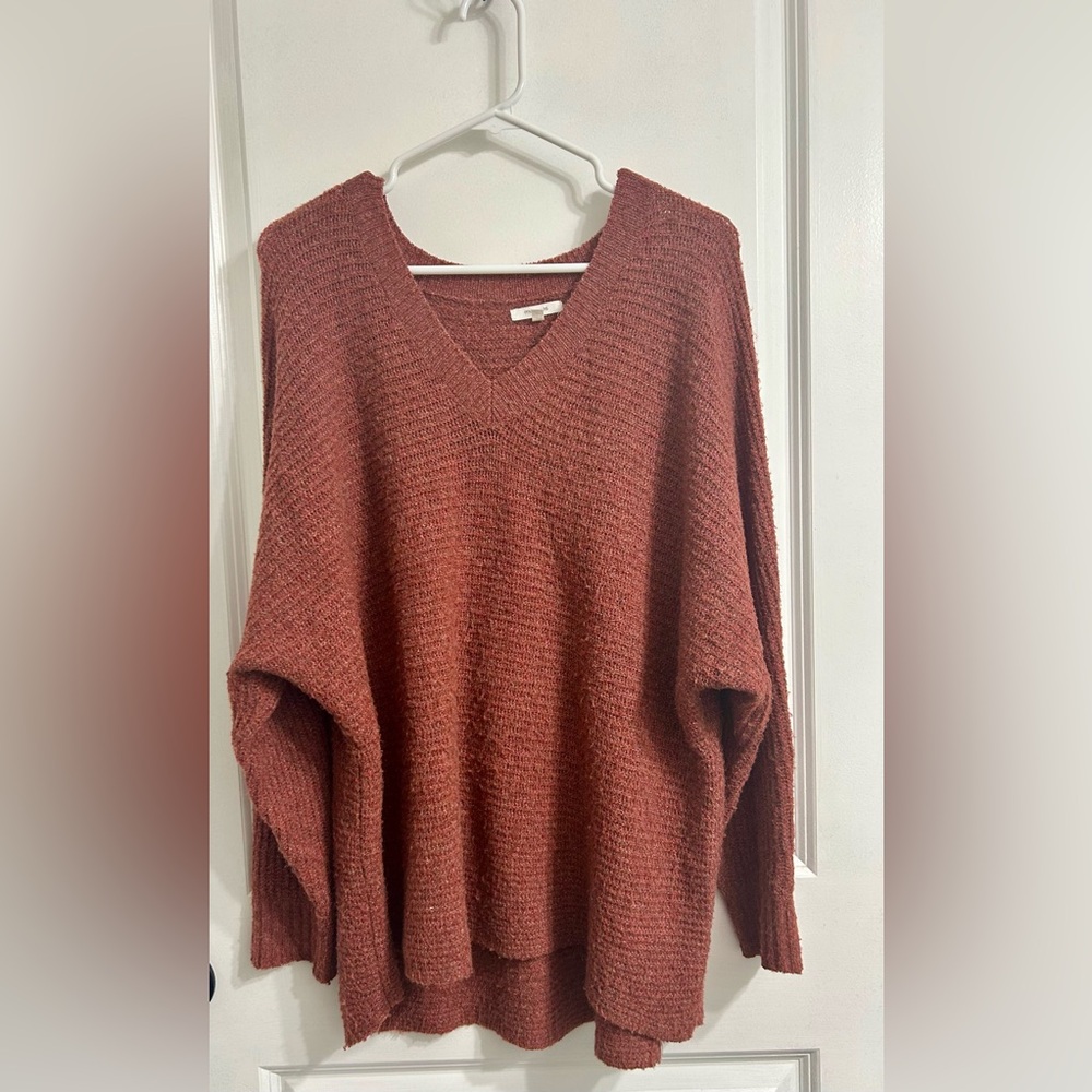 Maurices Cozy Textured Knit V-Neck Sweater – Plus Size 0
